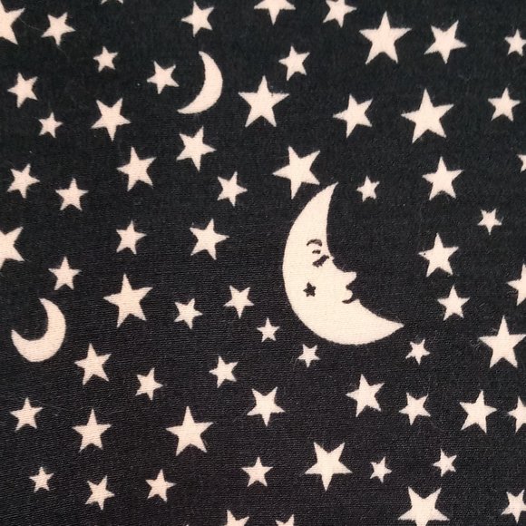 Vintage Romeo Star Moon Print Celestial Witchy Goth Boho Black Tiered Maxi Dress - Picture 4 of 14